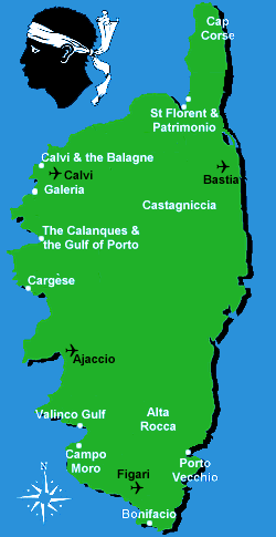 Карта Корсики