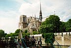 Notre-Dame de Paris is one of the most famous catholic  cathedral in Europe. View from Seine.
